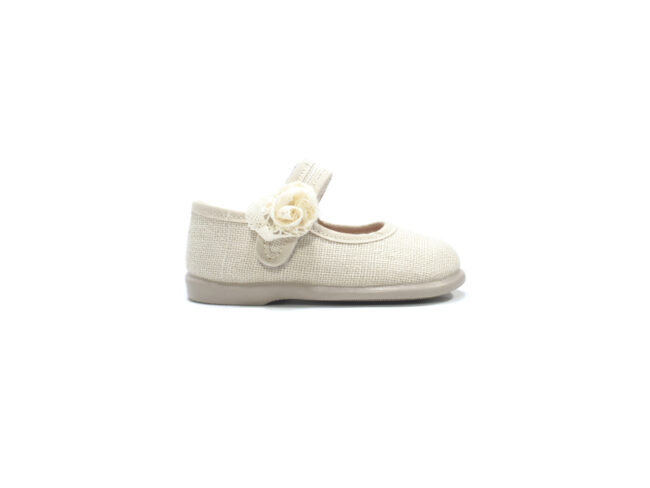 merceditas lino crema flor zapy