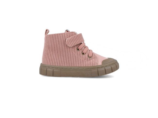 botines rosa pana velcro
