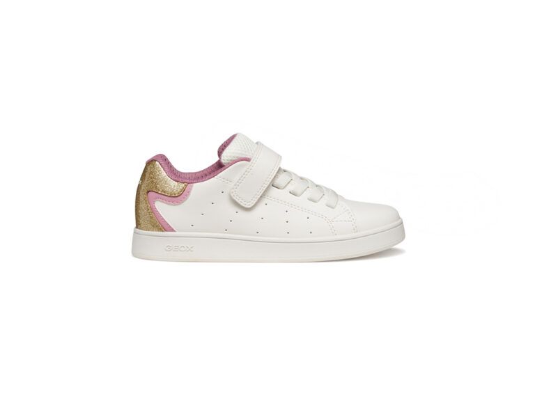 geox sport blanco y rosa con dorado junior