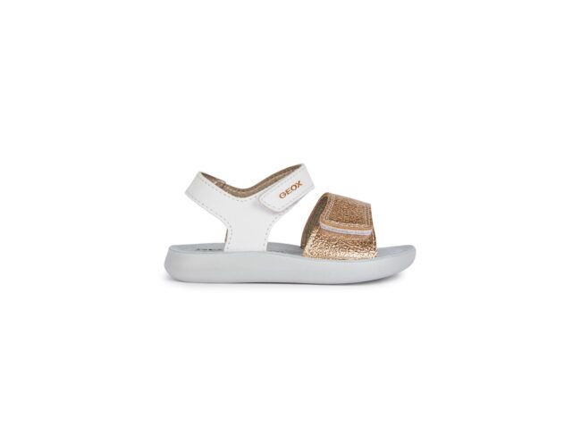 geox sandalia blanca y dorado
