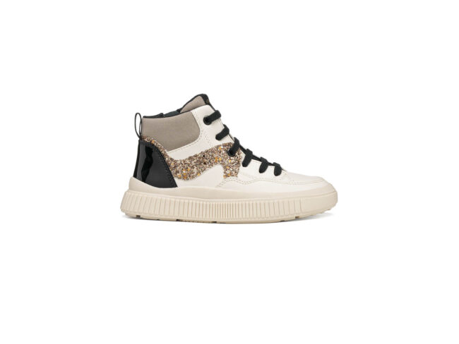 geox botin blanco y cobre junior niña