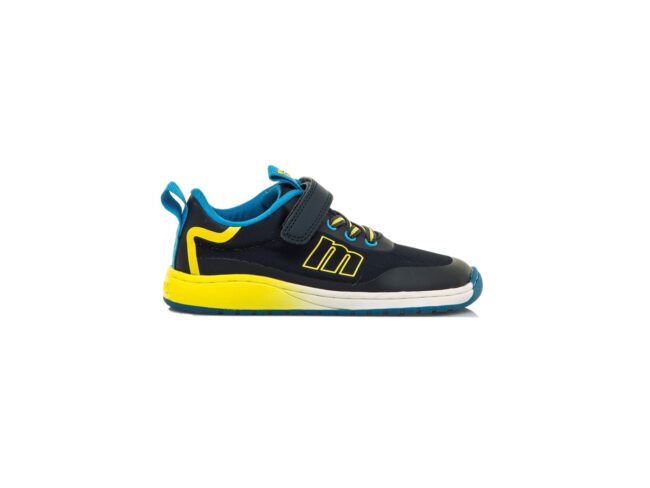 deportivas casual sport marino con amarillo junior mustang