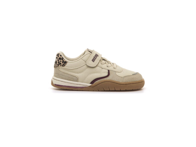 mustang deportiva casual crema y marron junior