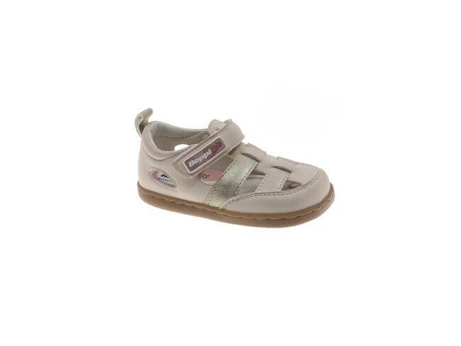 beppi sandalias beige y dorado