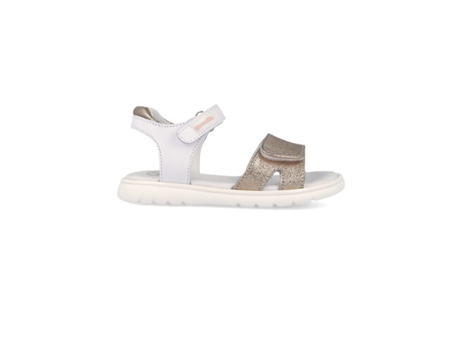 garvalin sandalias abiertas blanca y dorado junior
