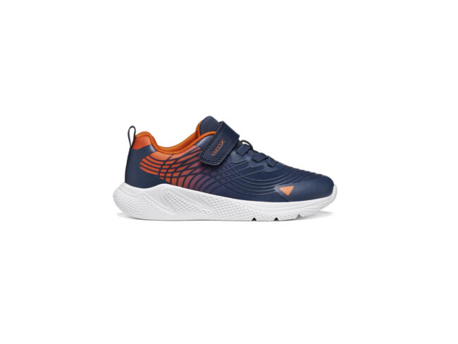 geox deportiva marino y naranja junior