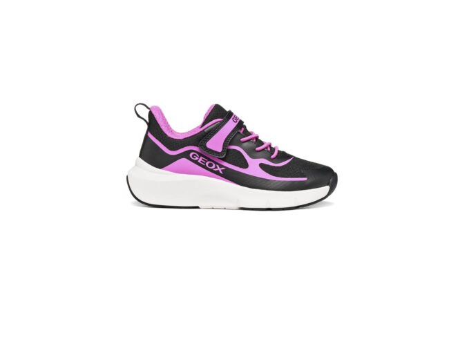 deportiva negra negra y rosa geox junior niña
