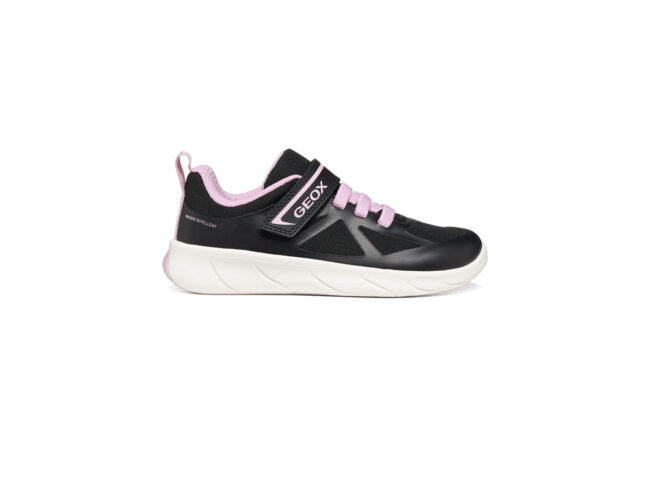 deportiva negra y rosa geox junior barefoot