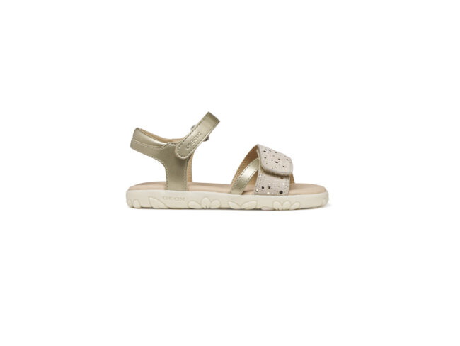 geox sandalia beige y dorado